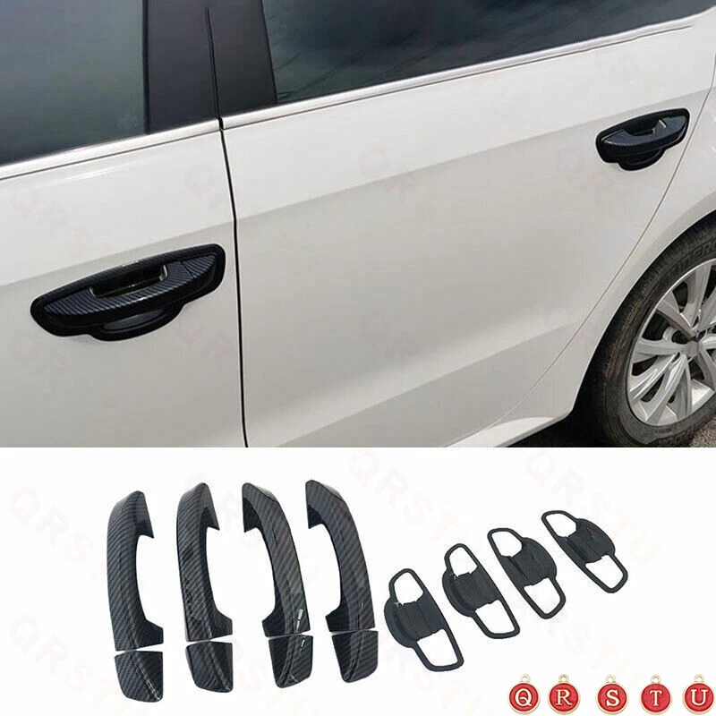 Para Volkswagen Golf MK6 2010-2013 Fibra de Carbono Puerta Tazón Taza Manija Cubierta Tapiz Foto 1 de 4