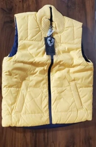 Ferrari Boys YELLOW/NAVY REVERSIBLE Insulated Sleeveless ZIP Vest Size 2-3 Years - Picture 1 of 9