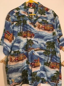 Hawaiian Print Button Front Shirt L / XL ~ Custom Shirts by Carol ~ USA! - Picture 1 of 6