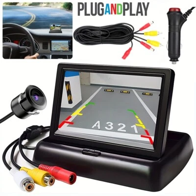 With A Camera And A 4.3" Foldable Car LCD Display, The Car Rearview System - Image 1 of 4