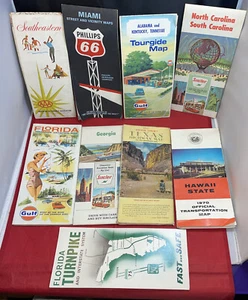 Vintage Road Maps Oil Gas Companies Gulf Phillips 66 Sinclair, 1942 Texas State. - Picture 1 of 7