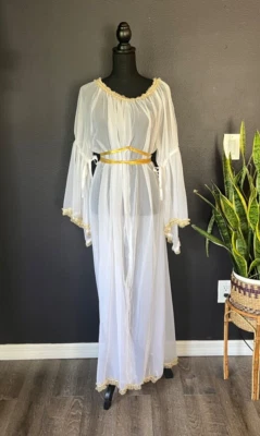 Disfraz de diosa griega vintage adulto Halloween vestido transparente cinta dorada Foto 1 de 4