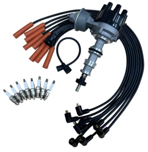 Distributor + Spark Plugs + Wires For Ford F-100 F-250 F-350 8CYL 360 5.9L 68-76 - Picture 1 of 9