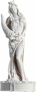 Goddess of Wealth Tyche Lady Luck Fortuna Statue Alabaster Sculpture 16 Inches - Picture 1 of 8