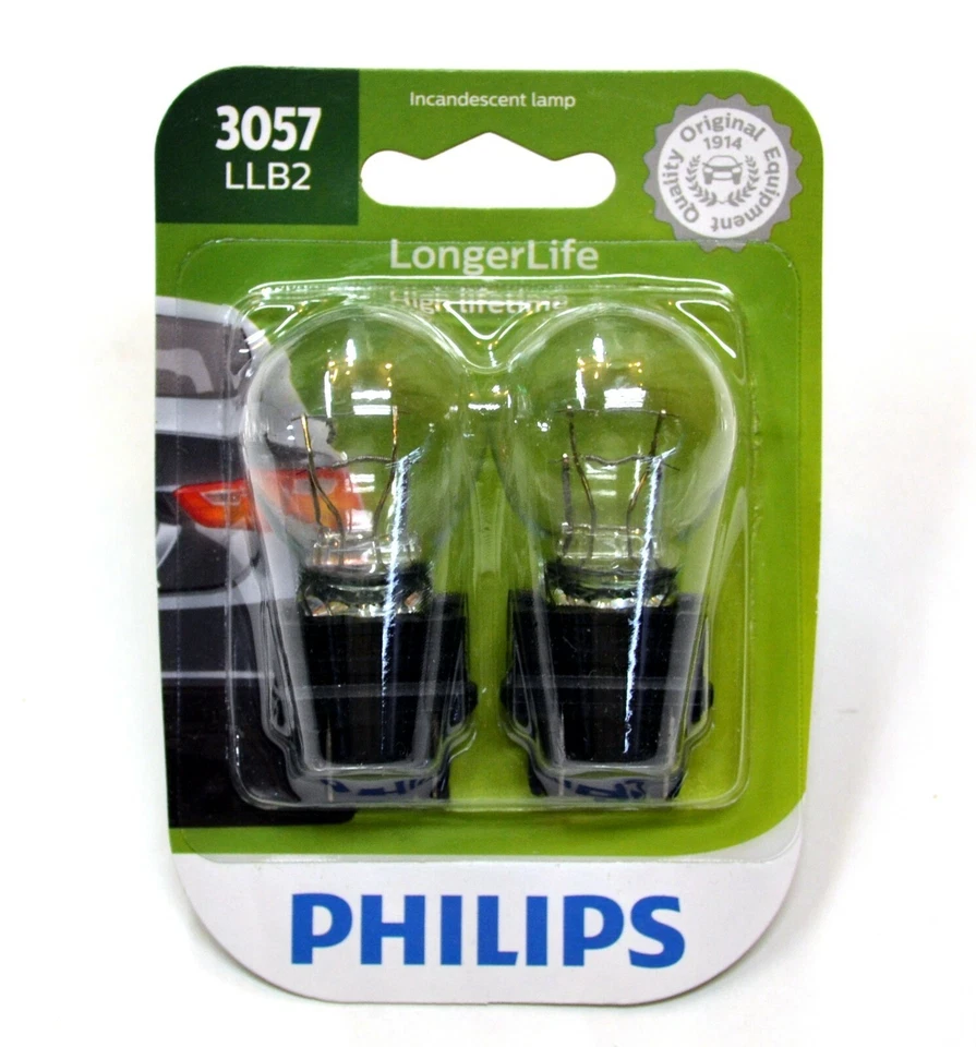 Philips LongerLife 3057 27/7W Dos Bombillas Señal de Giro Trasero Stock de Repuesto OE Foto 1 de 4
