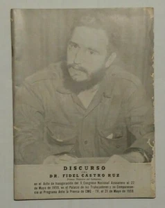 1959 Original Print Fidel Castro Speech at X National Congress Sugarcane Workers - Picture 1 of 8