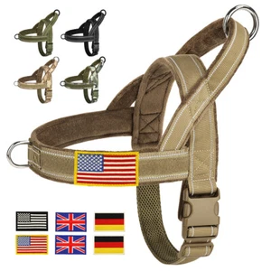 Soft Flannel Dog Harness No Pull Padded Pet Vest Reflective Quick Release Buckle - Picture 1 of 25