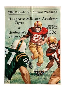 Programa de fútbol americano de fin de semana para padres de la Academia Militar Hargrave 1966 Gardner Webb de colección - Imagen 1 de 4