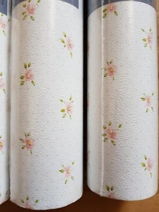 Papel pintado vellón RÁPIDO, floral, rosa-blanco, NUEVO - Imagen 1 de 3