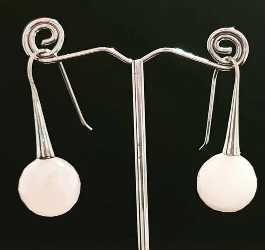 Orecchini pendenti in Quarzo Rosa e Argento 925 - Immagine 1 di 1