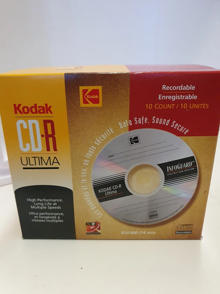 Kodak CD-R ULTIMA 650 MB / 74 Min 10 Stück neu verschweißt (interne Nr 2) - Bild 1 von 3