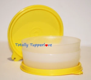 2 Tupperware Kleine Wunder Schüsseln 6 Unzen Snackbecher Gelb Vintage Set NEU ❤️ - Bild 1 von 2