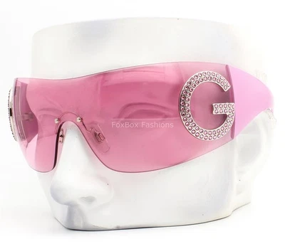 Dolce Gabbana Sunglasses Pink Swarovski Crystals Logo DG 2298B 05/84 with Case - Image 1 of 4