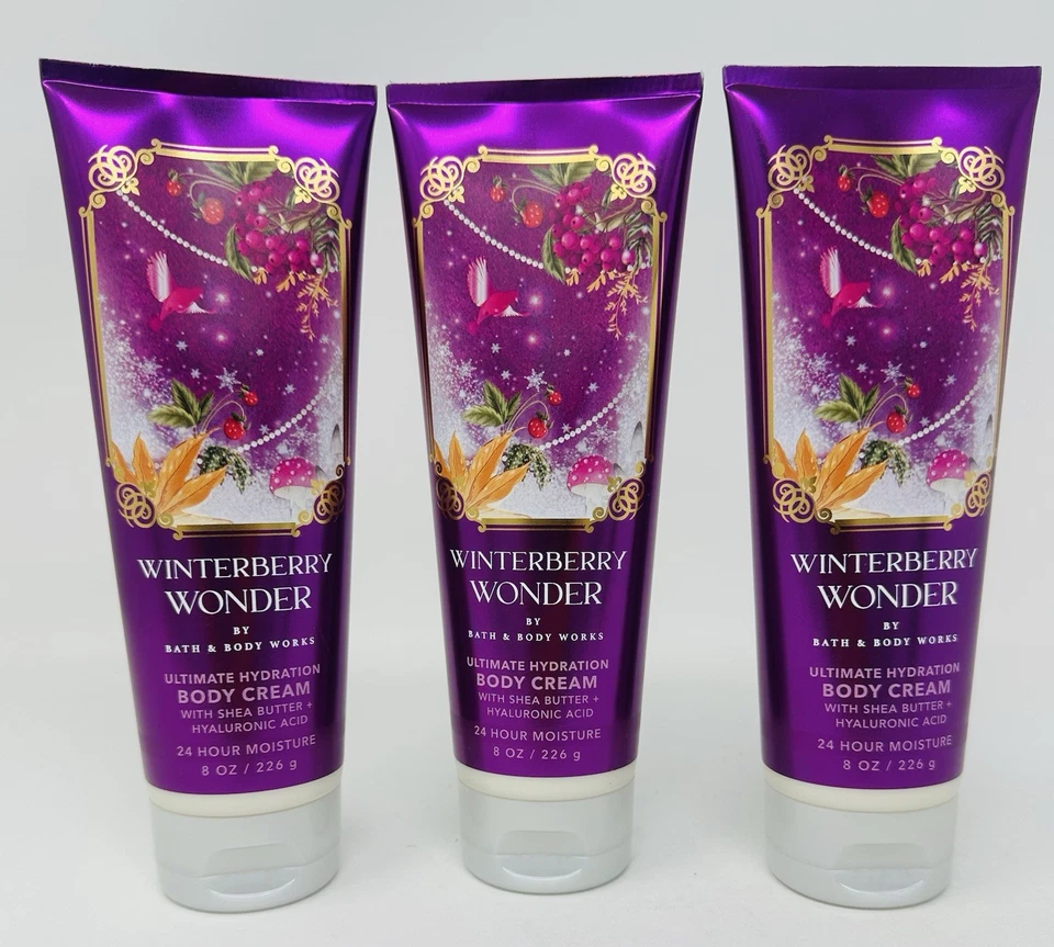 3 WINTERBERRY WONDER BATH & BODY WORKS ULTIMATE HYDRATION BODY CREAM LOTION 8 OZ - Image 1 of 1