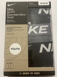 Nike Dri-FIT Essentials Micro Youth Boxer Briefs / Medium / Black, Gray - Picture 1 of 5