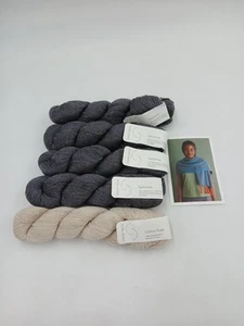 PURL SOHO Sowing Seeds Wrap Bundle Santolina and Cotton Yarn Blue and Cream - Picture 1 of 6