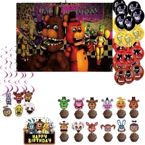 Five Nights Freddy Fiesta de Cumpleaños Decoraciones Banner Globos Toppers Telón de Fondo... - Imagen 1 de 15