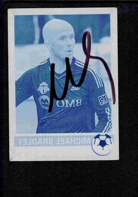 2014 Topps Chrome MLS footballers mini printing plate 1/1 Michael Bradley auto - Image 1 of 2