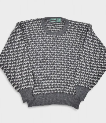 Vintage Savile Row Sweater Men Large Grey Shetland Wool Crewneck Pullover Chunky - Image 1 of 4