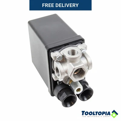 SIP 3/8" 4-Way Pressure Switch Safety Valve Air Compresor Pressure Control 02316 - Image 1 of 4