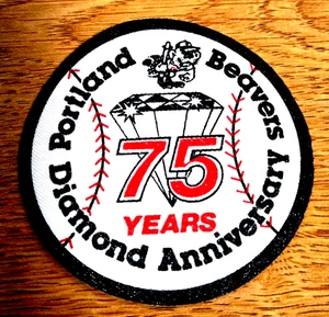 Vintage 1978 PORTLAND BEAVERS Baseball 75th Diamond Anniversary Jersey Patch 3" - Picture 1 of 3