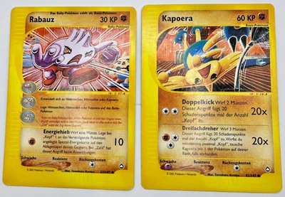 Pokemon Karte TCG Rabauz+Kapoera 63+82/147 Aquapolis No Holo Rare Deutsch LP - Bild 1 von 4