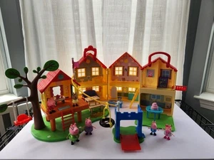 Peppa Pig Treehouse & George Fort Light & Sound Tree House Playset + Houses Lot - Picture 1 of 9