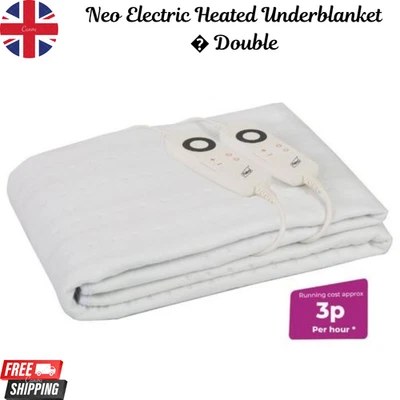 Neo Electric Heated Blanket Dual Control Underblanket Cover Single Double King - Image 1 of 4