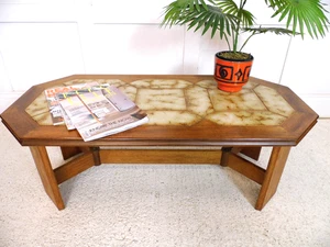 Vintage Gplan Teak large Tiled coffee table Octagonal design 1970s chic table - Picture 1 of 20