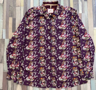 Мужская рубашка Joe Browns 3XL Day of the Dead Skulls гитара мексиканская с длинным рукавом - Изображение 1 из 4