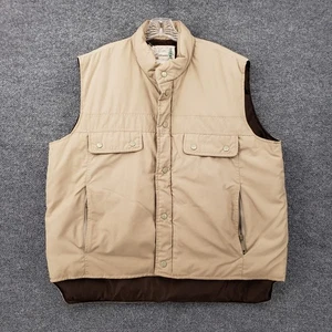 VINTAGE Sears Fieldmaster Vest Mens XL Tall Beige Down Puffer Hunting Outdoor - Picture 1 of 11