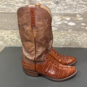 Lucchese Herren Caiman Hornback Stiefel Handarbeit Größe 10 D - Bild 1 von 6