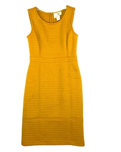 Vestido Vaina Tabitha Anthropologie Amarillo Mostaza Tejido Talla 6 Sin Mangas Retro - Imagen 1 de 10