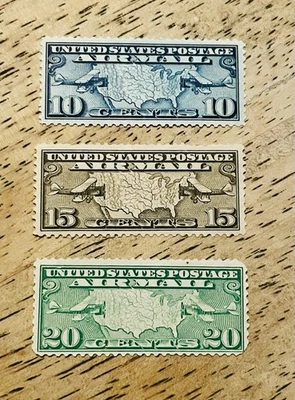 US Stamps # C7-9 Airmail Amazing Mint Condition - Image 1 of 2