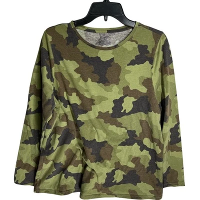 Camisa Lane Bryant Mujer Talla 14 Verde Camuflaje Camisa Manga Larga PILLING Foto 1 de 4