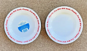 Vintage CORELLE 8.5 in Campbell's Soup Bowl Pair 2 White M'm M'm Good EXCELLENT - Picture 1 of 4
