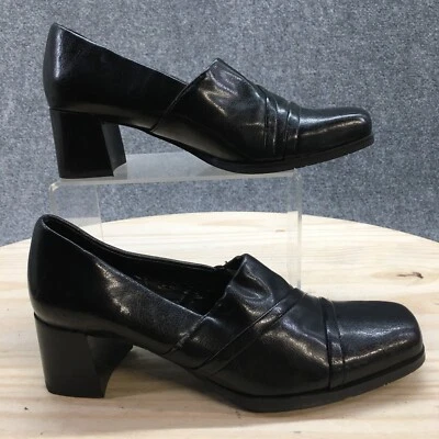 Zapatos de tacón Franco Sarto para mujer 6 M Rodeo punta cuadrada negros imitación cuero sin cordones Foto 1 de 4