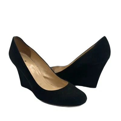 Черные туфли-лодочки на танкетке Kate Spade размер 9 с замшевой отделкой - Изображение 1 из 4