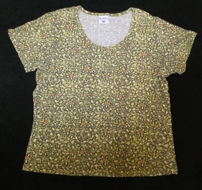 Columbia Mujer Verde/Amarillo/Naranja Estampado Floral Camiseta Manga Corta Talla L Foto 1 de 3