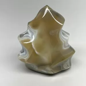 1175g, 5.4"x4.6"x2.6", Orca Agate Flame Gemstones Home Decor @Madagascar, B19508 - Picture 1 of 12