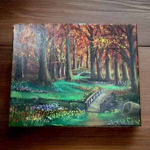 "Spur in den Wald" 16x20 Acryl Kunst Gemälde Spannleinwand R. L. Wright - Bild 1 von 4