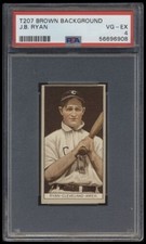 1912 T207 BROWN BACKGROUND J.B. RYAN  PSA 4 Broadleaf Back