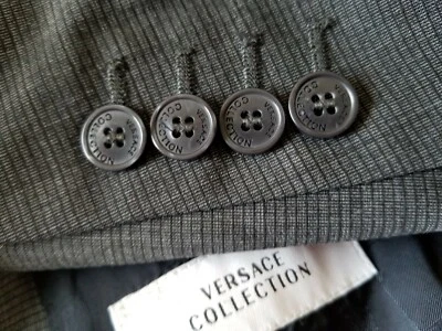 Versace collection blue gray Tooth Check 4-SEASON wool Blazer sport Coat 52 42R - Image 1 of 4