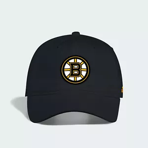 Boston Bruins Adidas Black Cotton Slouch Adjustable Dad Hat - Picture 1 of 2