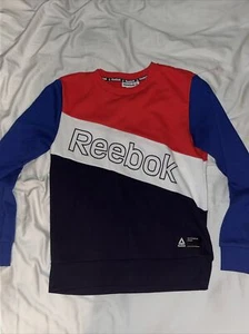 Reebok Red White Blue Colorblock Boys Sweater 10/12 - Picture 1 of 3
