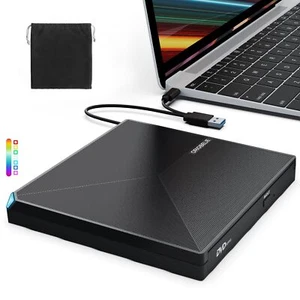 External CD DVD +/-RW Drive USB 3.0 C Portable CD/DVD Player Burner Reader Wr... - Picture 1 of 9