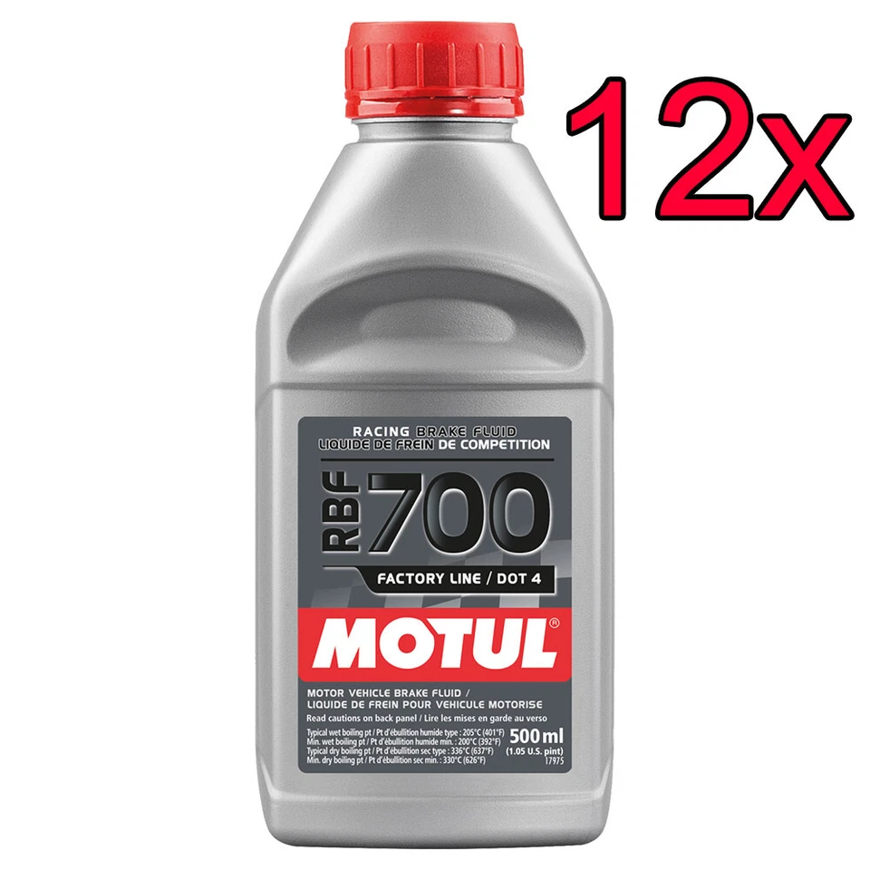 [Caixa de 12] Fluido de freio Motul RBF 700 totalmente sintético 637F Racing DOT4 500mL - Imagem 1 de 1