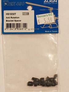 Align Trex450 HS1232T Anti Rotation Bracket Spacer and Plastic Servo Screw Nuts - Bild 1 von 1