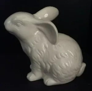 Pottery Barn kleiner Gartenhase weiß Keramik Osterhase Hase ~ Frühling ~ Neu - Bild 1 von 2
