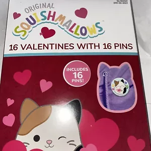 Squishmellows Valentines Day Classroom Cards 16 Count Pins New T - Picture 1 of 6